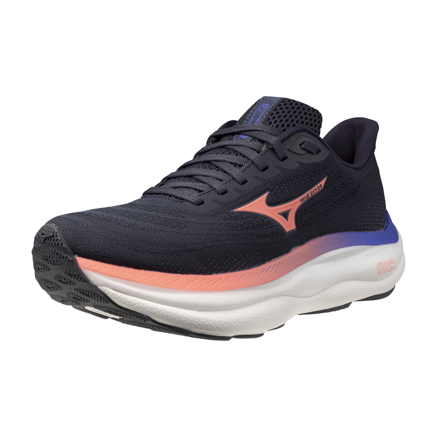 Mizuno WAVE SKY 9 Odyssey Gray/Striking Coral/Iris Bloom